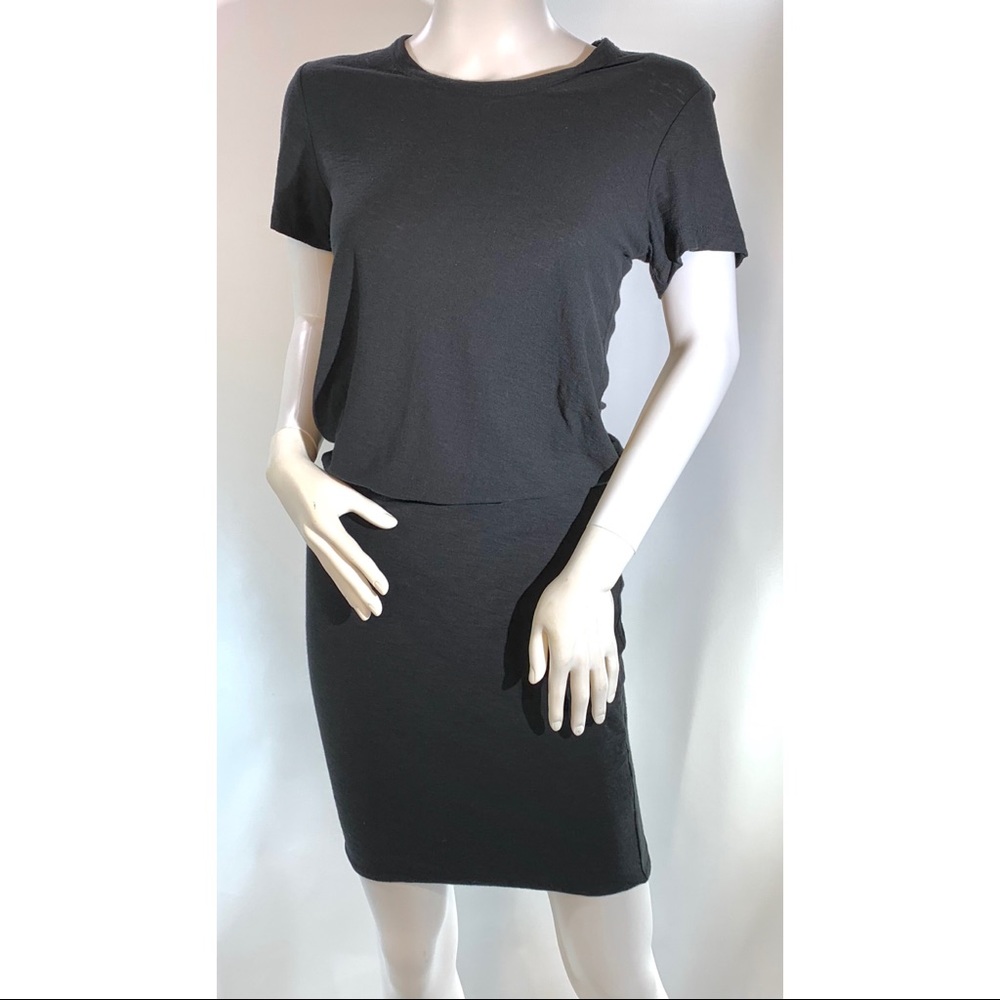 JAMES PERSE SHORT SLEEVE T-SHIRT DRESS Black 1